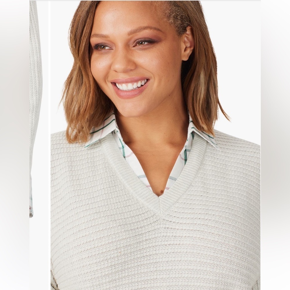 Foxcroft NYC Collared Sweater Top Women’s Size 2X - Picture 6 of 9